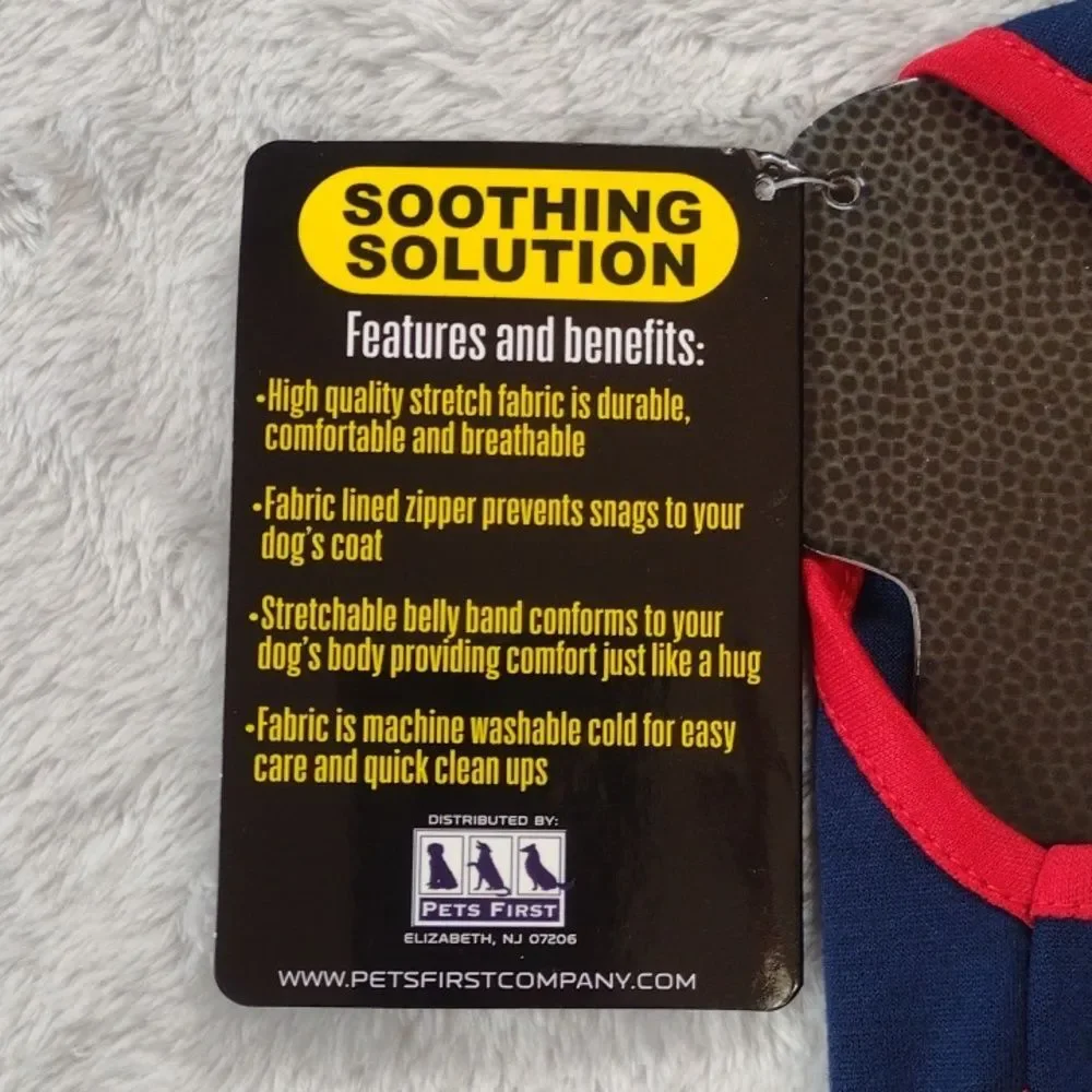 NFL Patriots Navy and Red Soothing Solutions Pet Soothing Vest Size Small